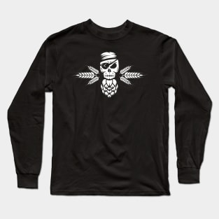 Pirate Skull Hops (white) Long Sleeve T-Shirt